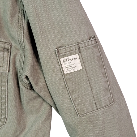 Gap Vintage Y2K Workwear Corduroy Collar Button Zip Up Coat Jacket S - Picture 4 of 15